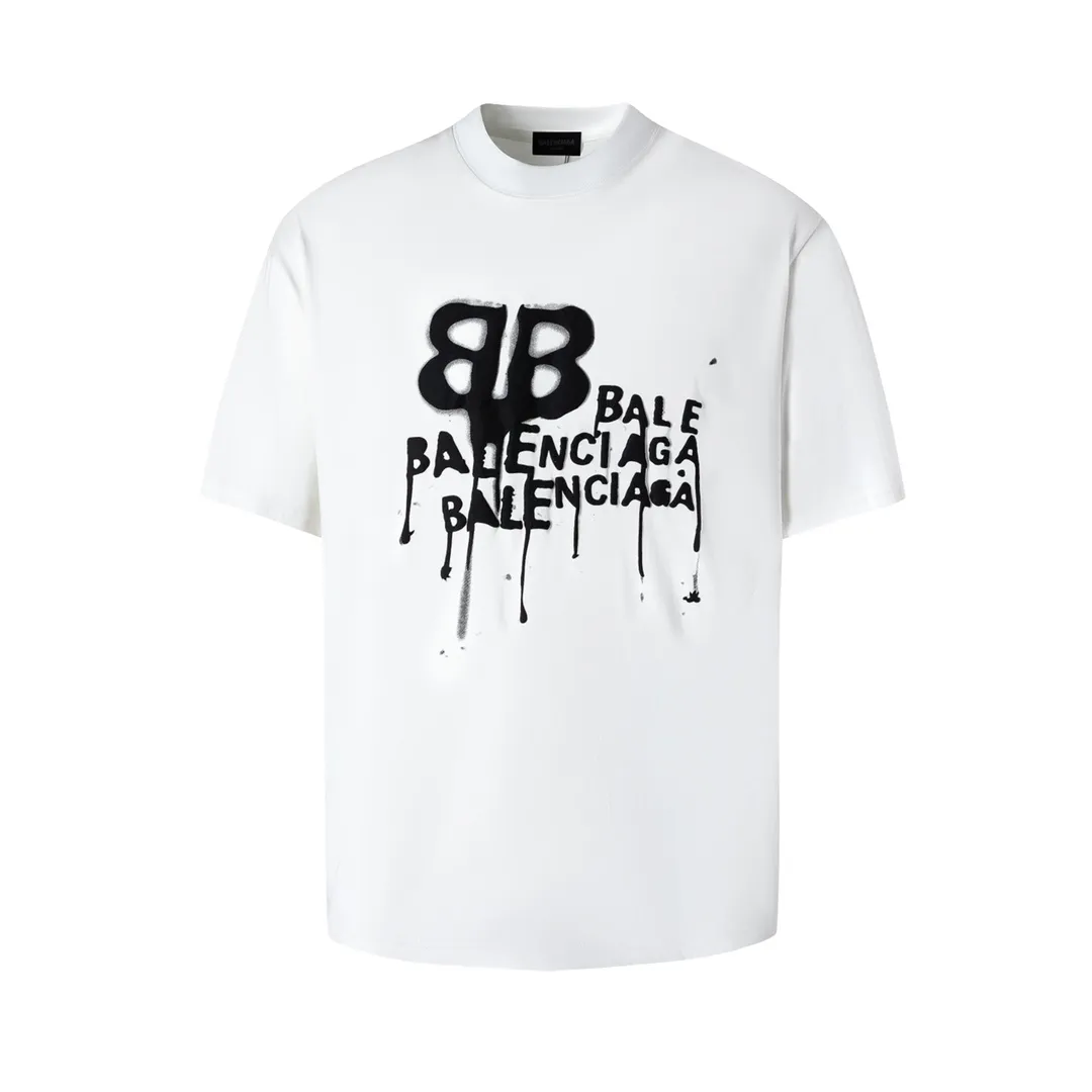 BALENCIAGA 24SSNew Arrival LOGO T ：Black/White Sizes：XS S M L 260 Os Same Style 【Xb 5401】